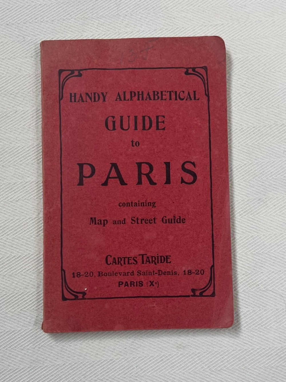 Paris Handy Alphabetical Guide, Pub. 1924 Cartes Taride